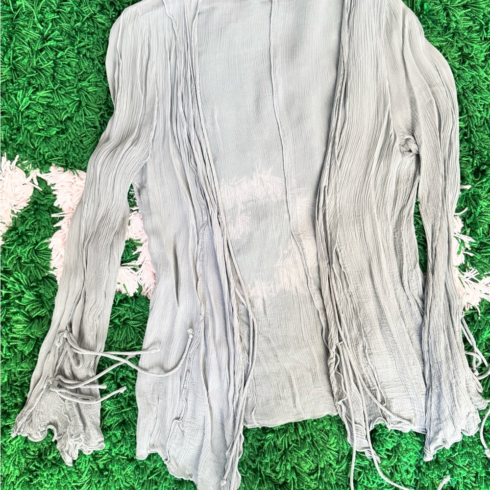 Light green sheer Open Front Cardigan